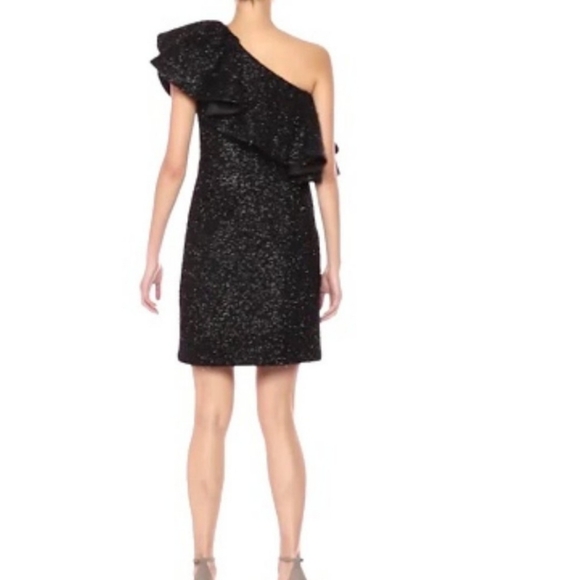 NWT HALSTON HERITAGE 1 SHOULDER METALLIC DRESS 14 - Picture 6 of 6